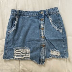 Denim Button Up Skirt